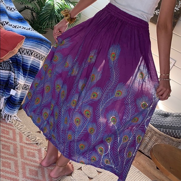 Bohemian peacock skirt - Picture 2 of 4